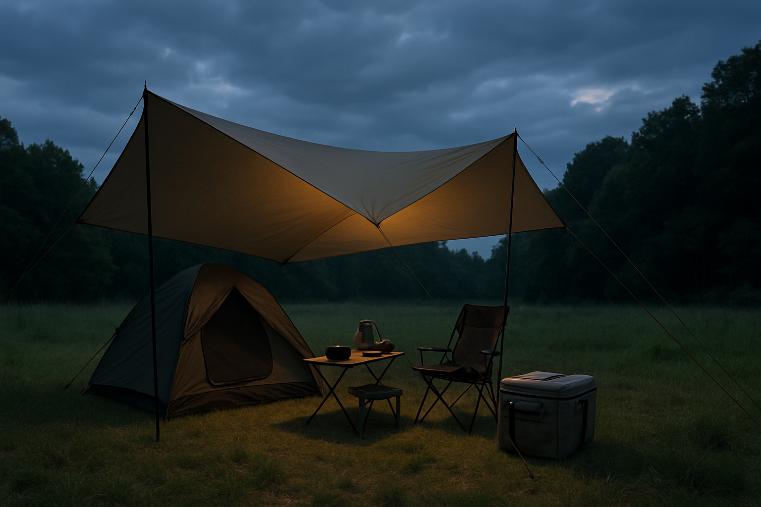 ソフトクーラー26Lの運用が不安なときは、夕方以降はタープ下の涼しい場所で運用し、無理せずメニュー切替も検討する場面。