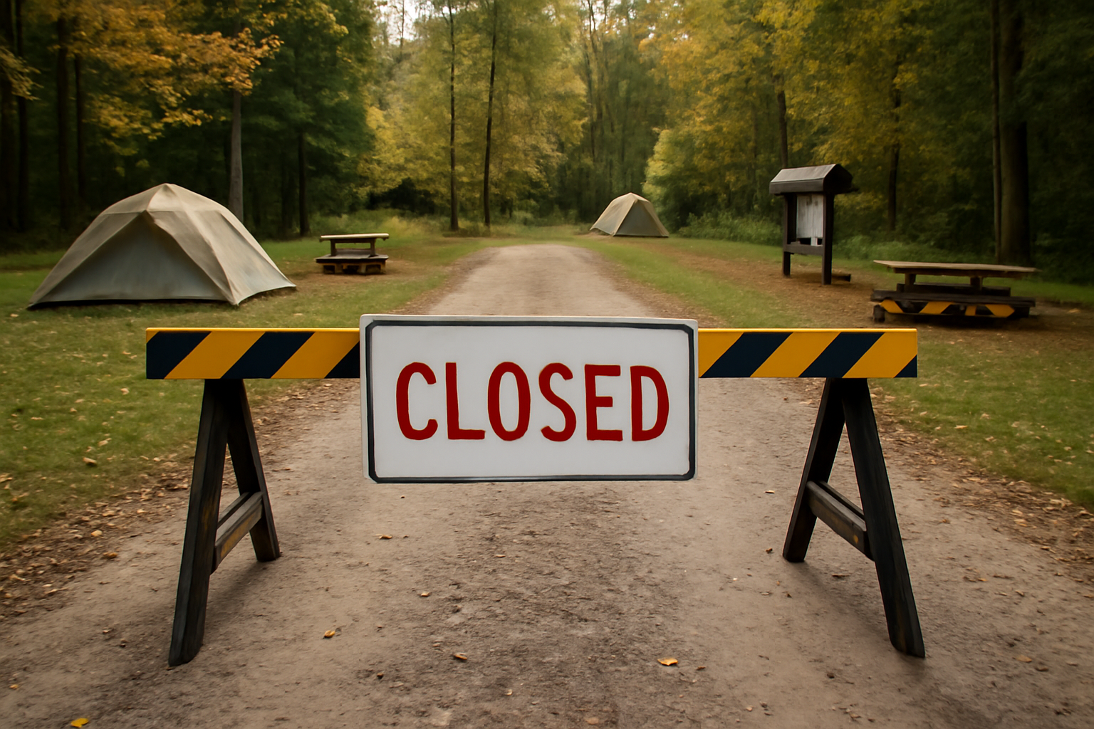 閉鎖中のキャンプサイトの様子（イメージ）