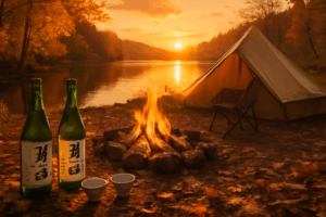 沢の鶴日本酒キャンプで乾杯