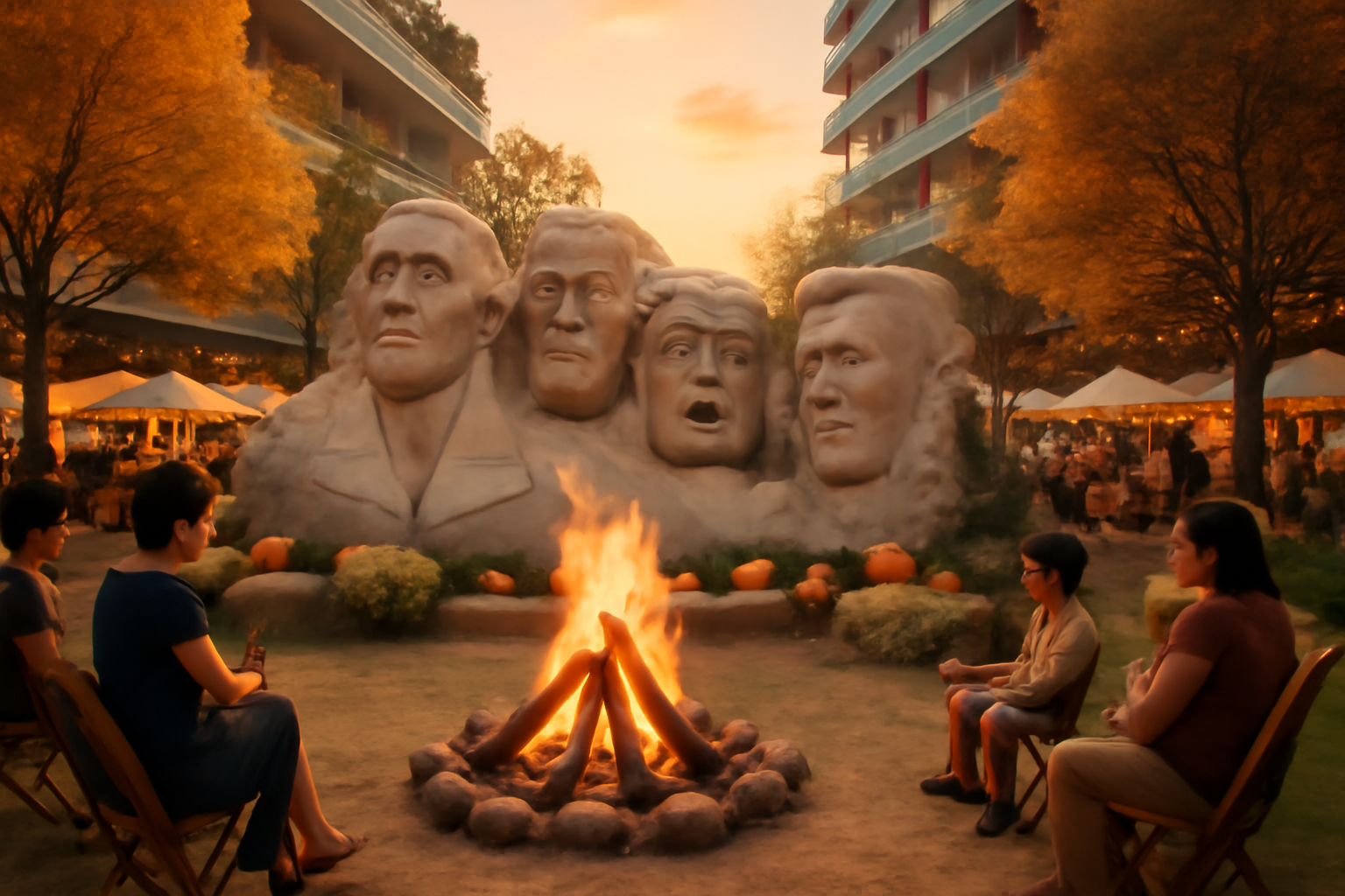 ラシュモア風 焚き火アート体験