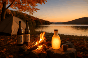日本酒キャンプで焚き火と味わう