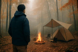 CHUMS防風で秋キャン快適に