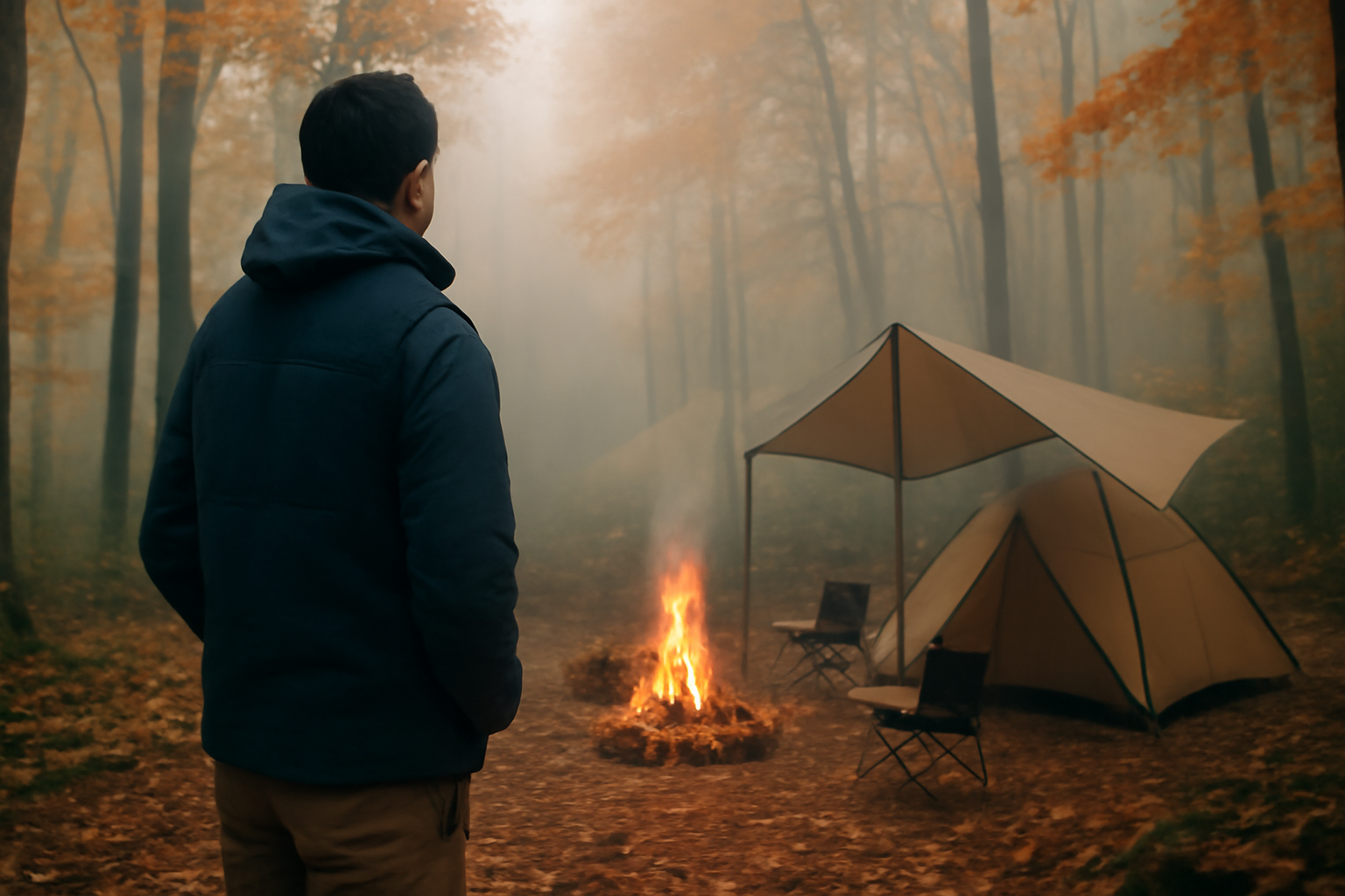 CHUMS防風で秋キャン快適に