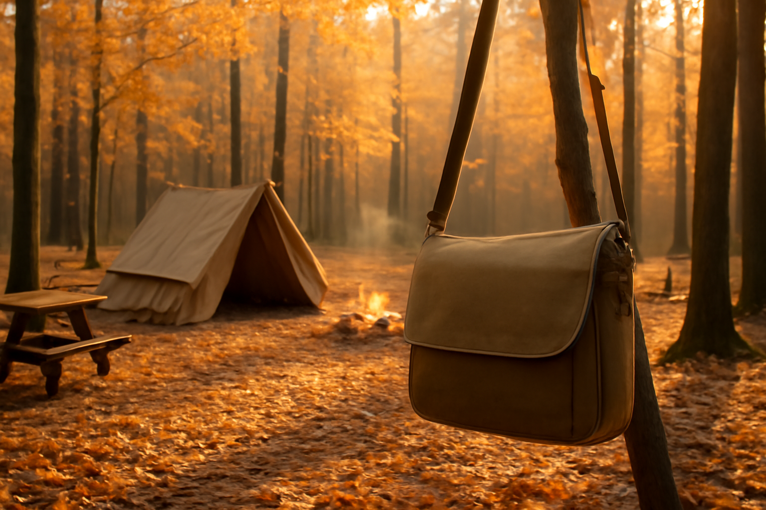 小さめショルダーで快適キャンプ