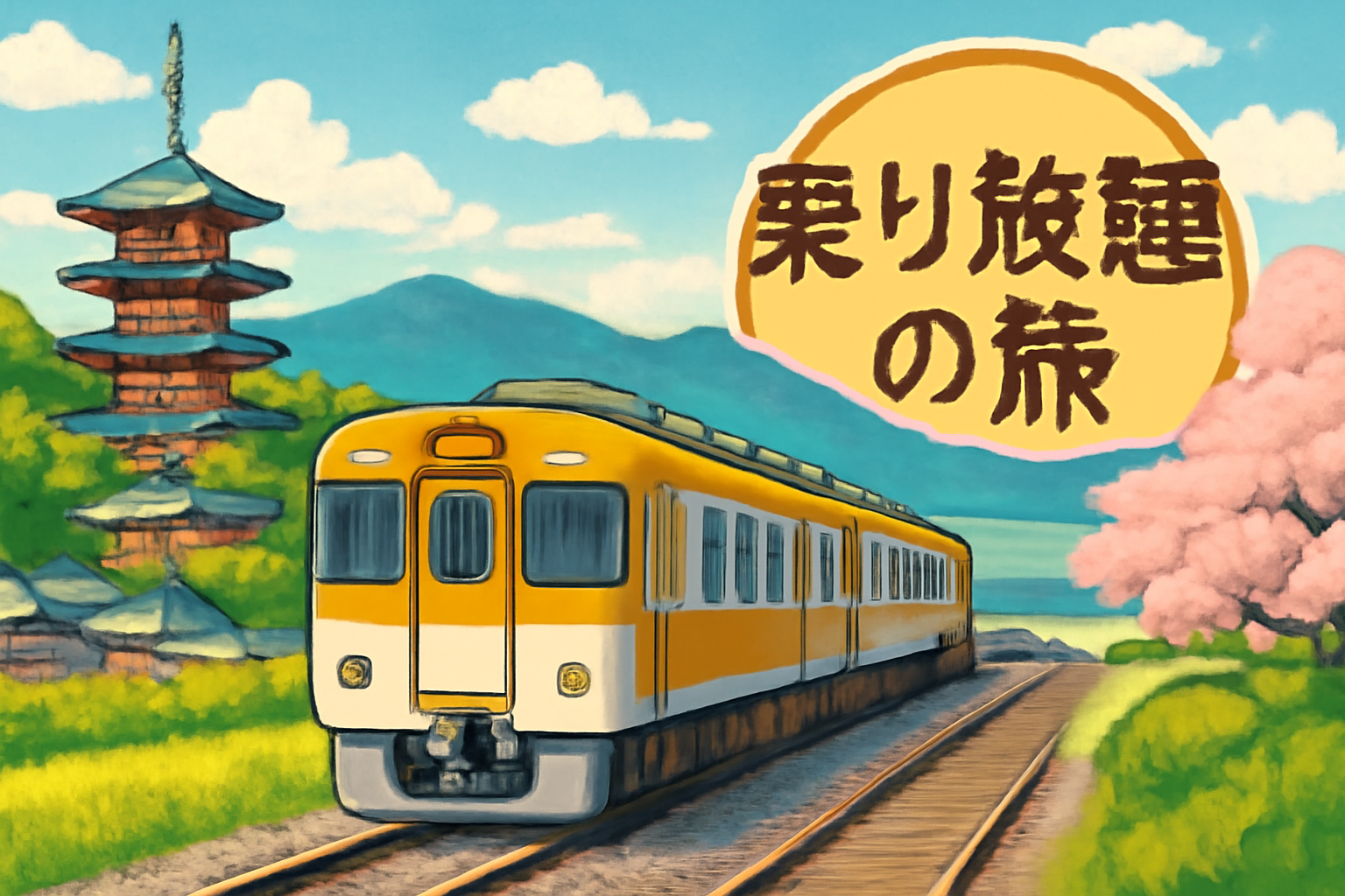 近畿エリアの列車と風景、乗り放題の旅のイメージ