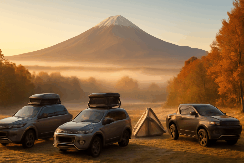 スターキャンプで三菱車が輝く