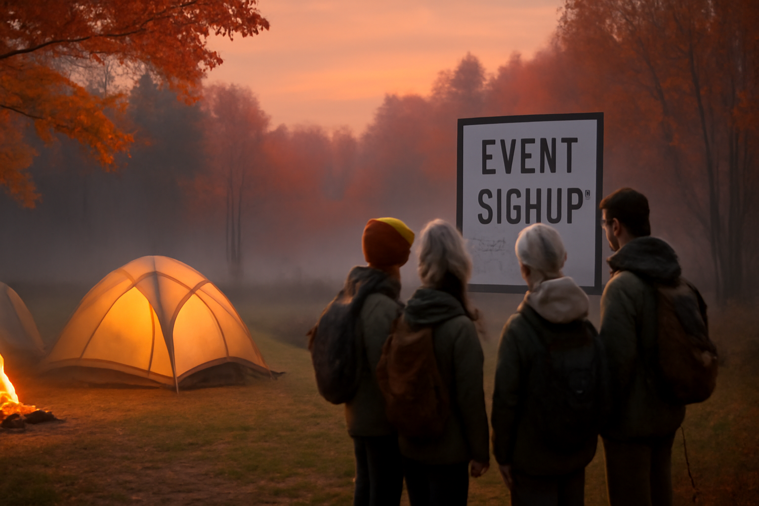 いがしら秋Fes：夕暮れの公園で次のアクションへの案内を促す一枚、参加の準備を促す雰囲気を伝える写真