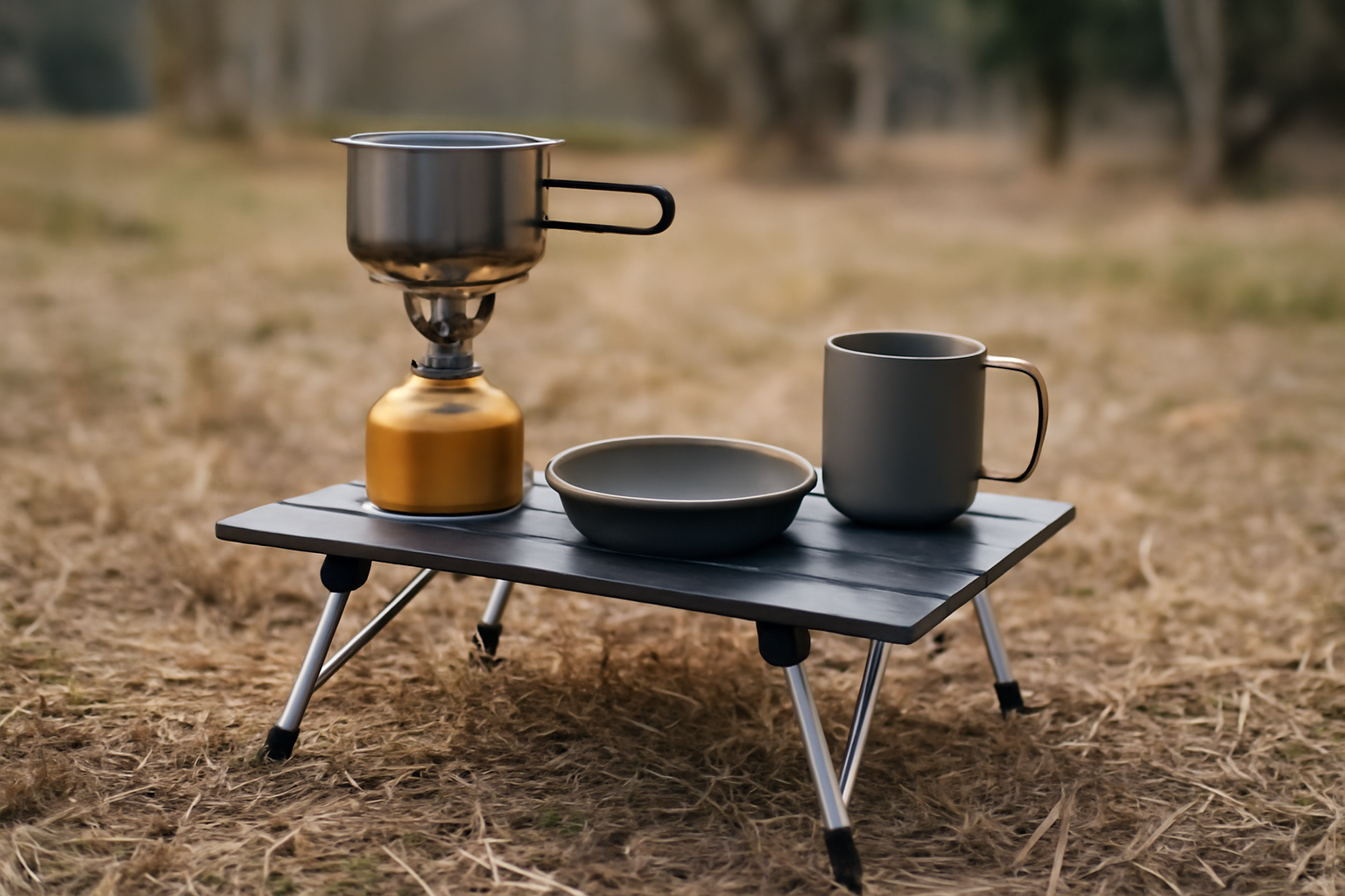 セリアテーブルでソロが快適