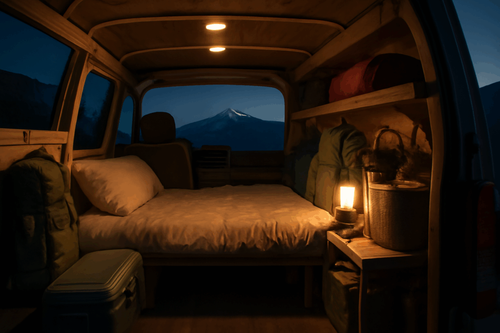 キャンプ用品 最新カーギアで車中泊快適