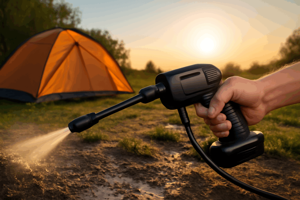 ハンディエアで泥汚れ即落！