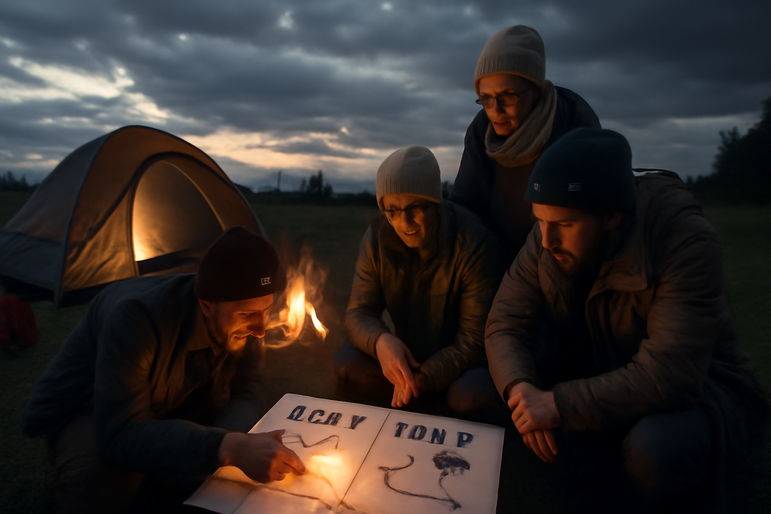 キャンプ場 天候次第ではプランBを用意して安全に楽しむための準備と代替案を示すイメージ