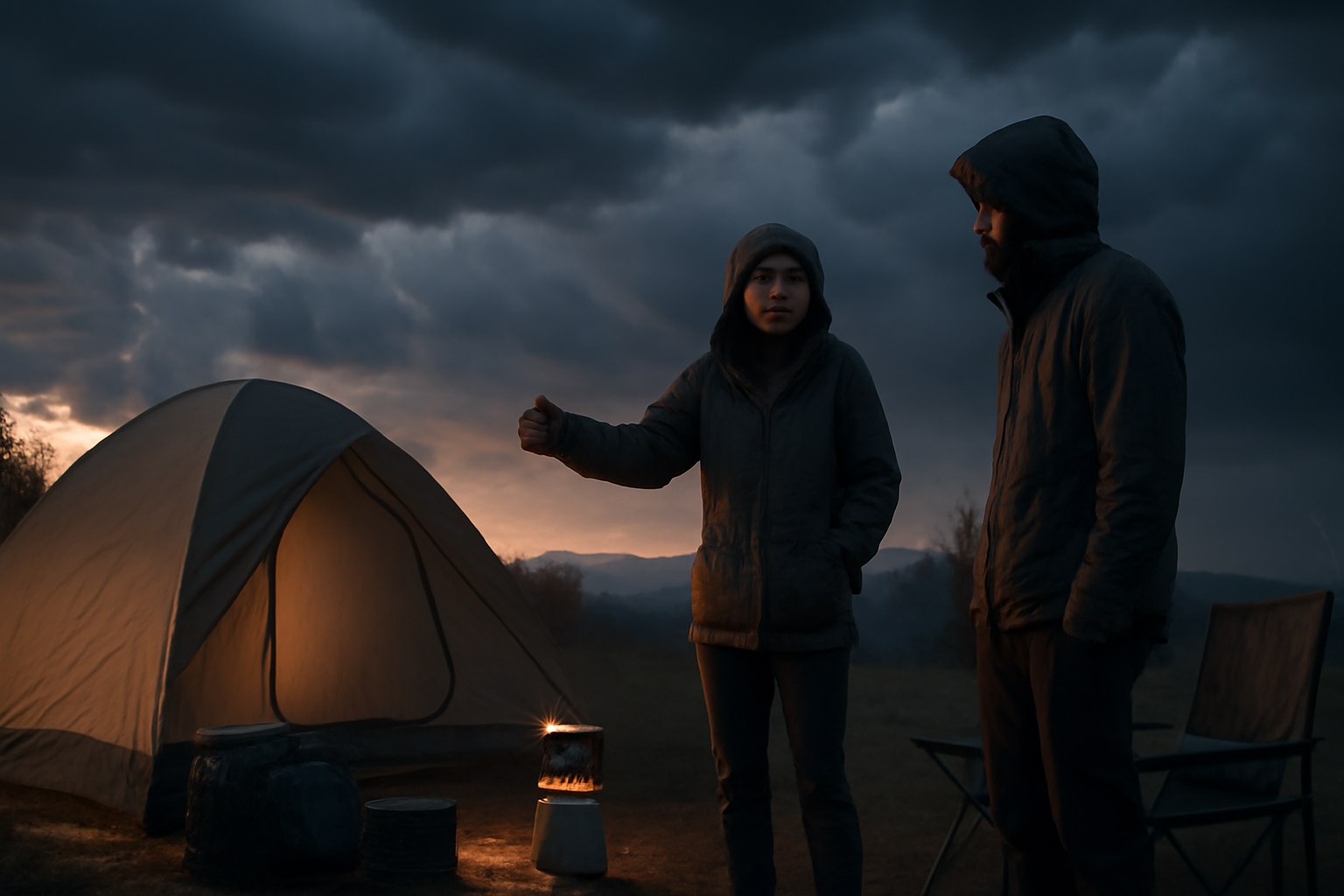 キャンプ用品店 荒天時は無理せず一歩引く判断が安心のコツ、次は小さな準備から始めるイメージ