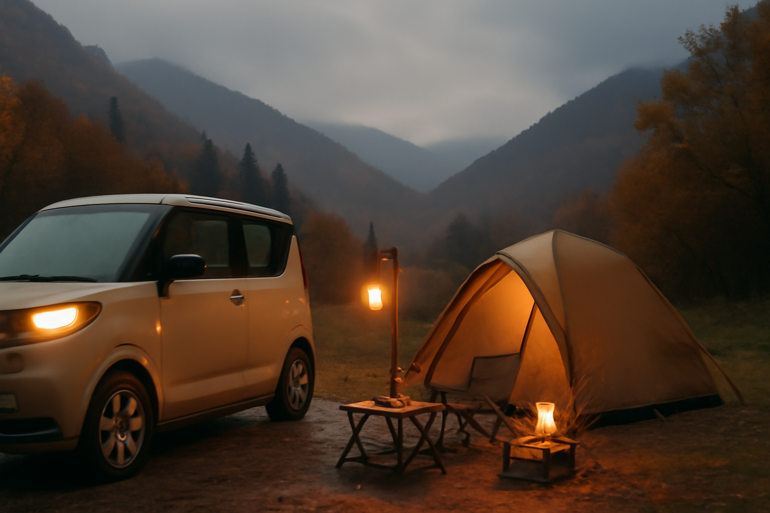 エヌワンイー車中泊旅｜軽EVで快適車中泊