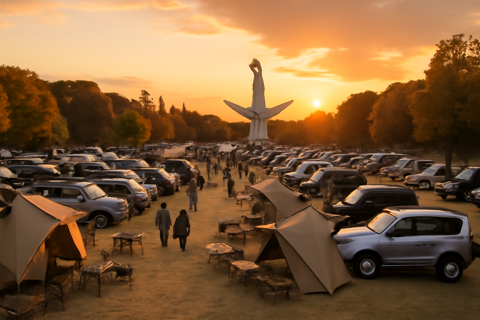 モーターキャンプ 万博で車×アウトドア