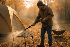 ハンディエアで泥汚れスッキリ