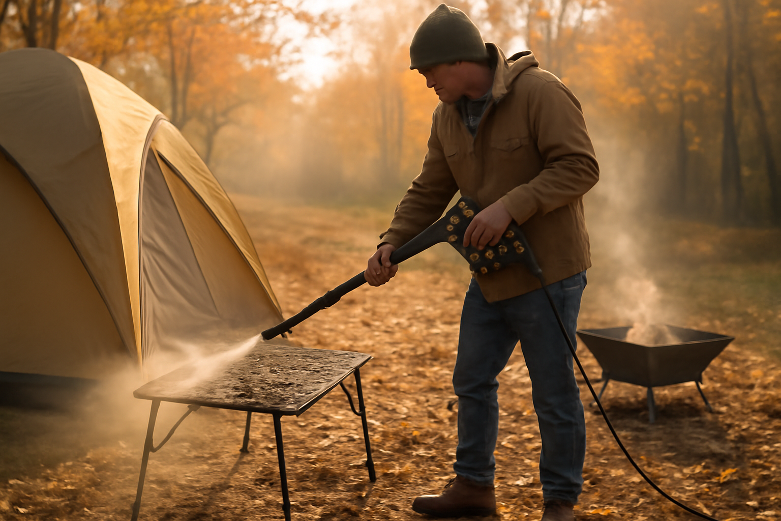 ハンディエアで泥汚れスッキリ