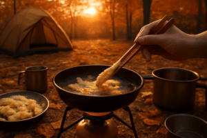 キャンプ天ぷらレシピ 安全に揚げる