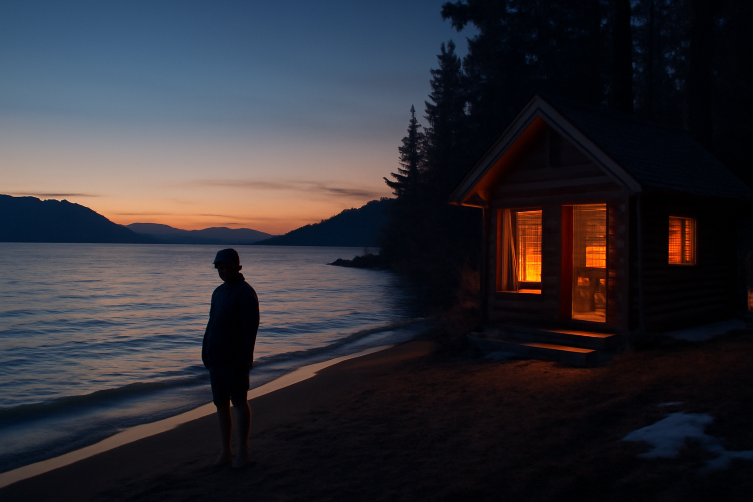 夜泳ぎ 夜の寒さが心配な場合はコテージや温泉に切替えて安全に過ごす提案のイメージ