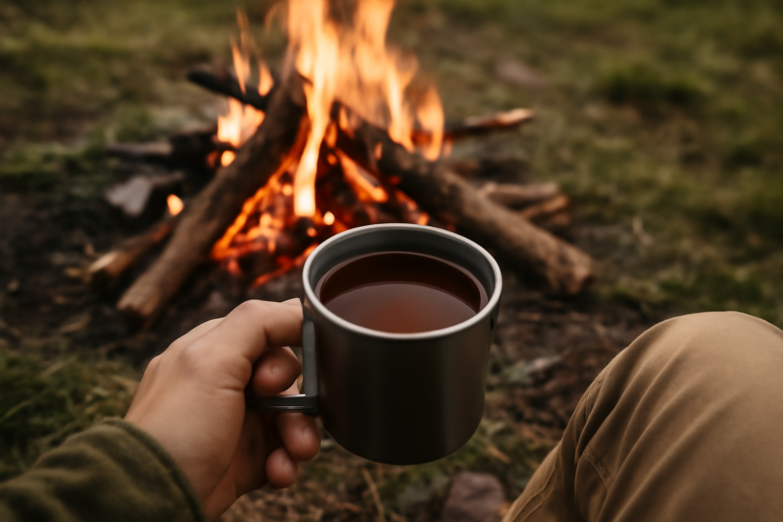 秋焙煎ほうじ茶で焚き火時間