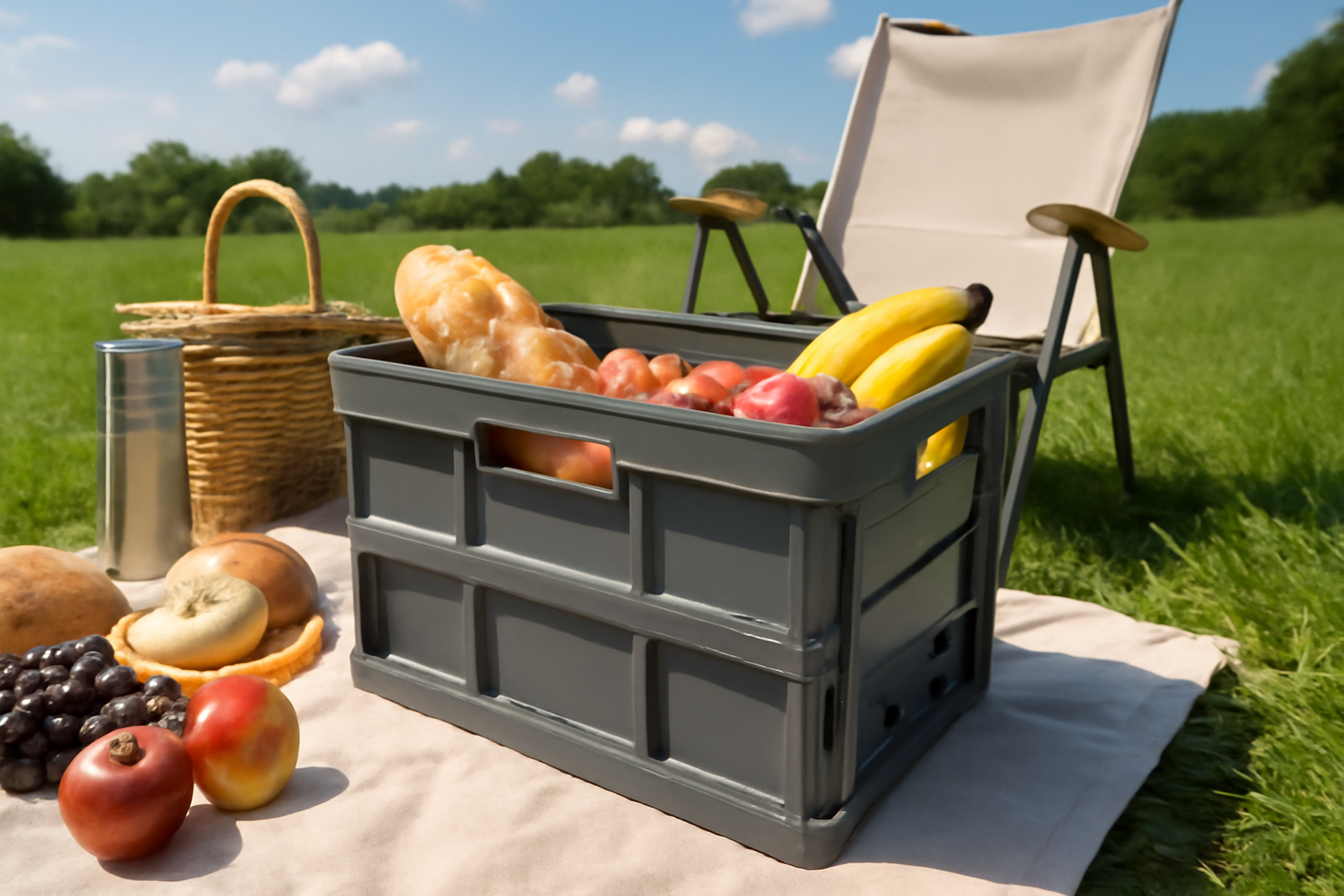 折コンテナで快適キャンプ収納