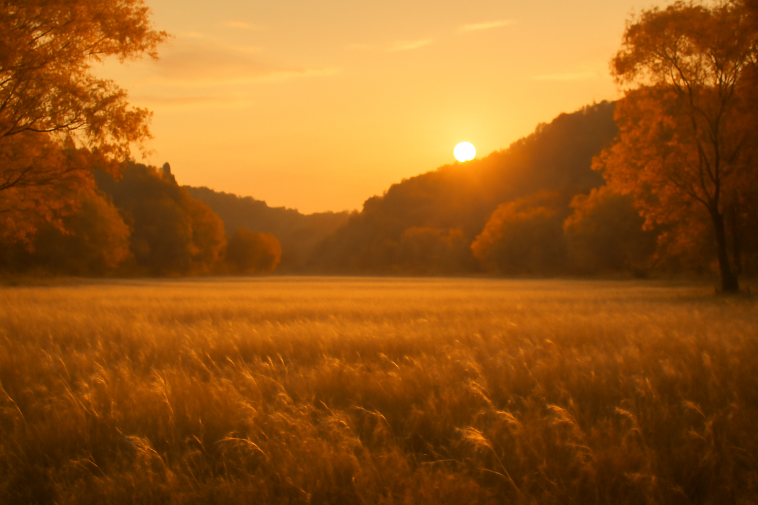 ときがわキャンプ 夕暮れの草地で次の週末に出かける気持ちを促す静かな風景を表現した写真
