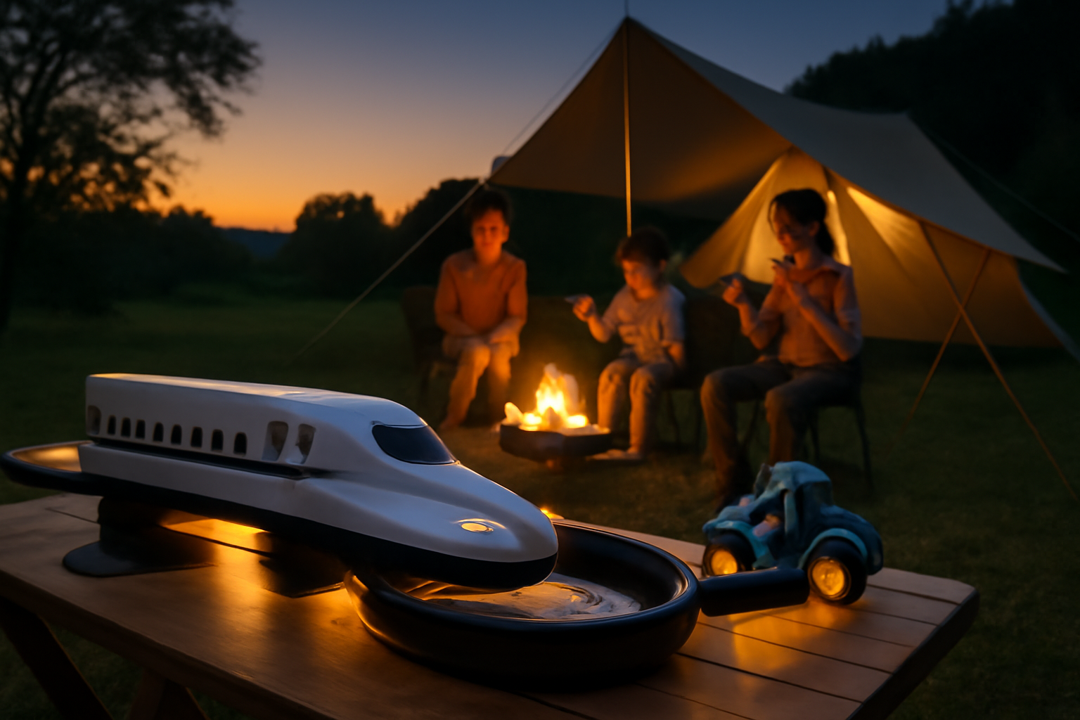 新幹線そうめんで涼感キャンプ