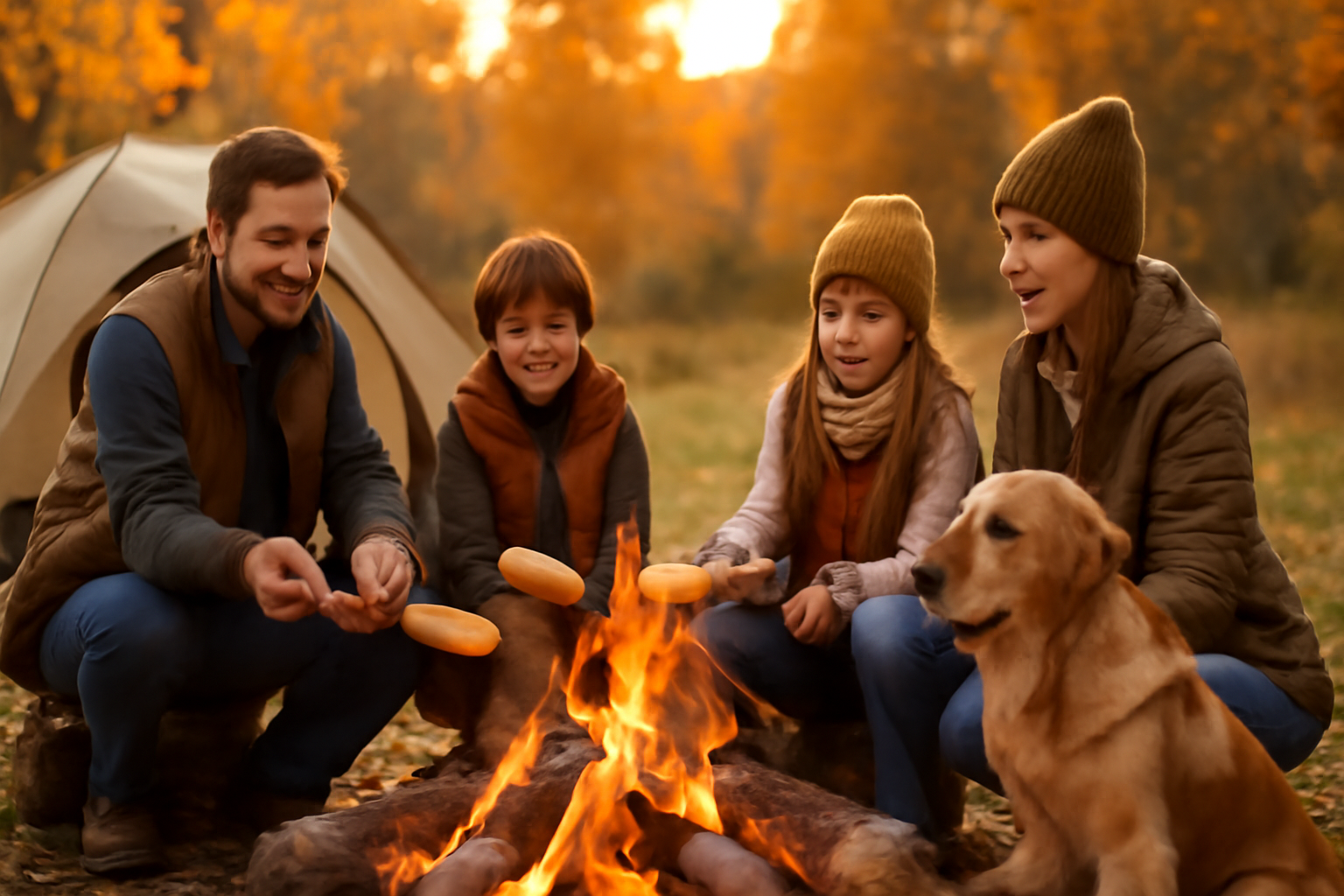 焚き火体験ナンドッグ 家族で楽しむ