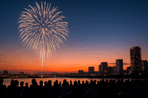 なにわ淀川花火 秋の観戦とキャンプ