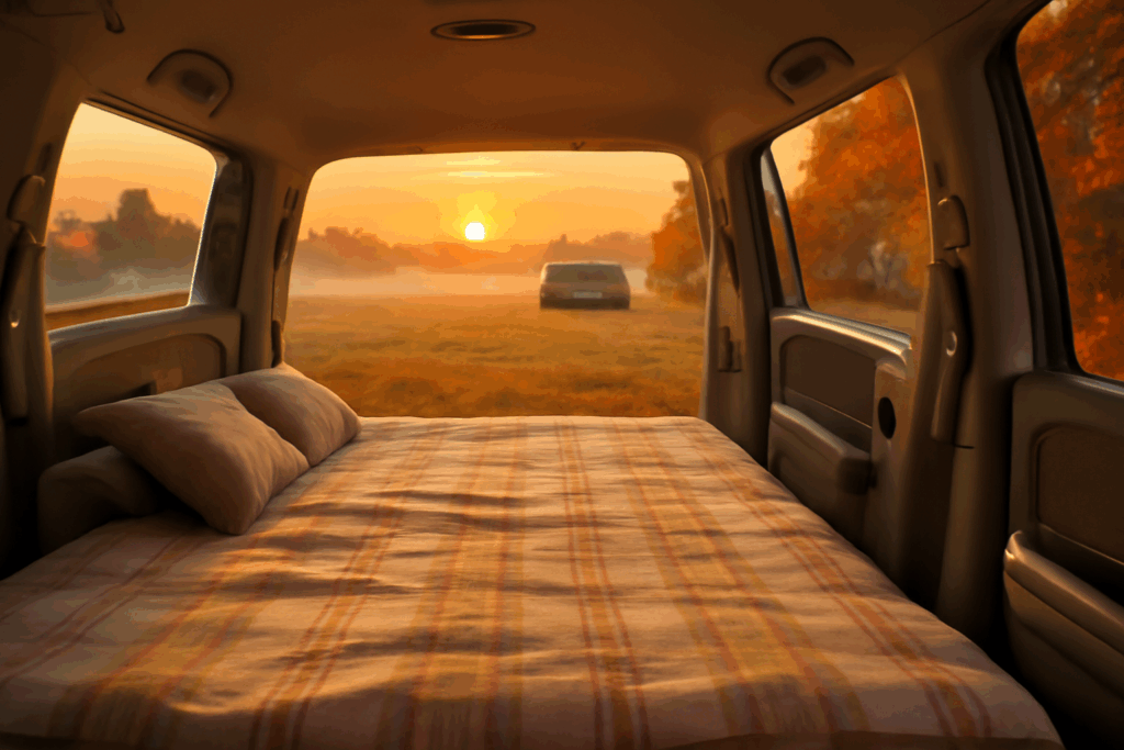 後席フルフラットで快適車中泊