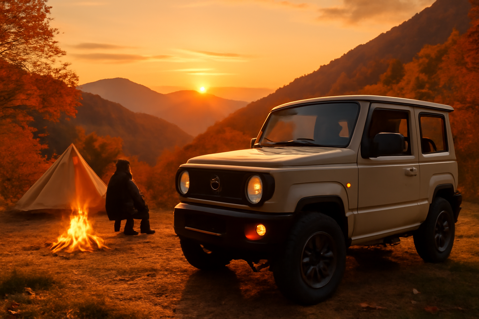 ジムニーサンライト 焚き火旅