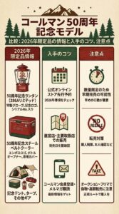 コールマン 50周年 記念モデル 比較 2026限定