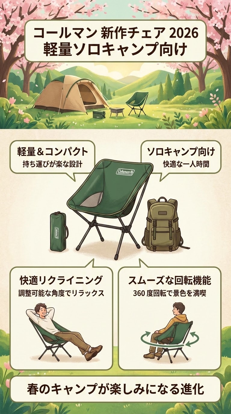 コールマン 新作チェア 2026 軽量 ソロキャンプ向け