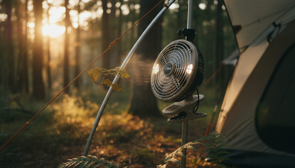 コールマン アウトドアクリップライトファン テント 取り付け術