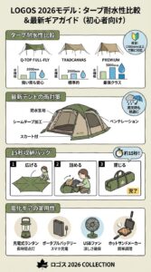 ロゴス 2026モデル タープ 耐水性 比較と最新ギア