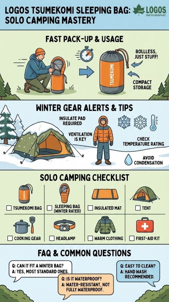 ロゴス つめこみシュラフバッグ ソロキャンプ最速撤収