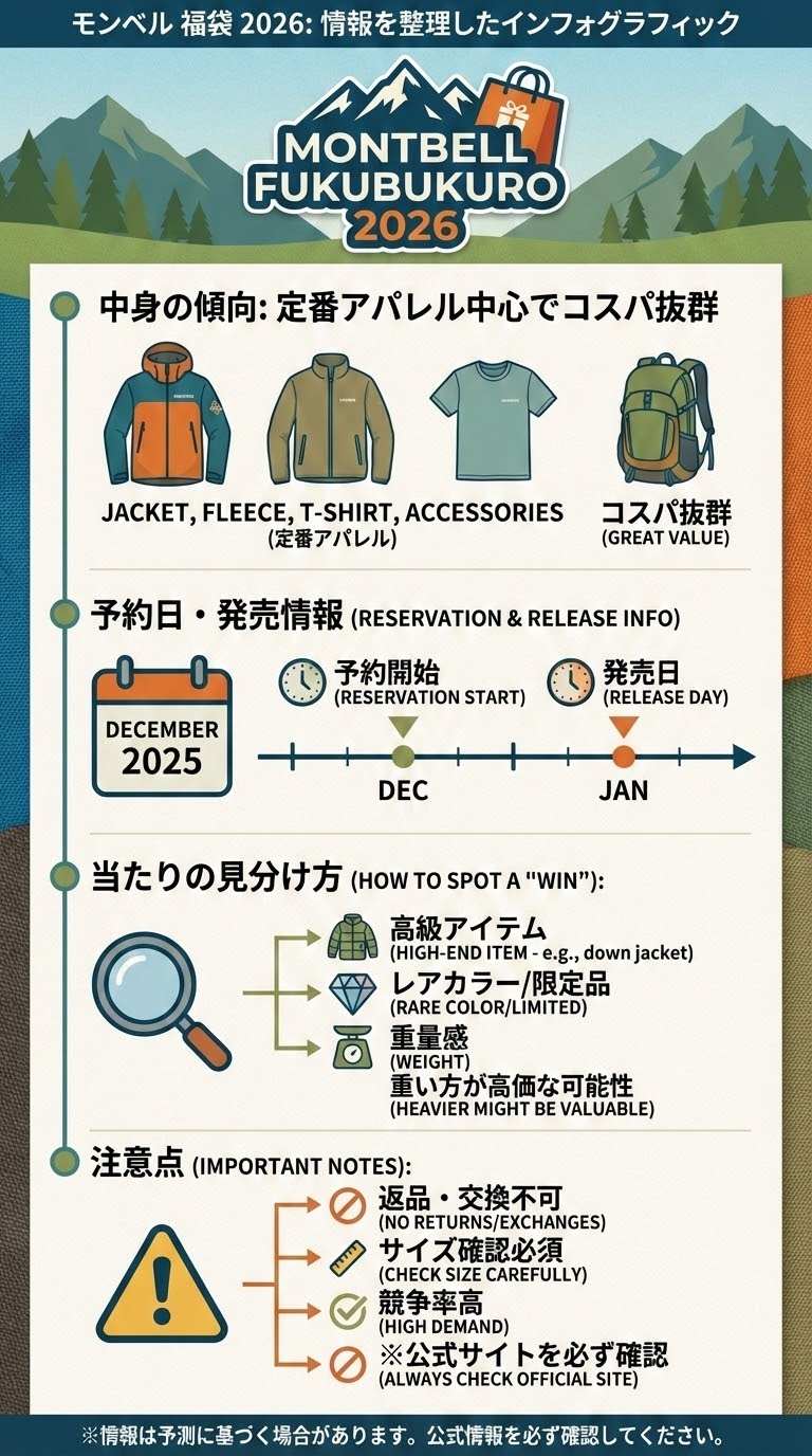 モンベル 福袋 2026 中身 予約と当たり