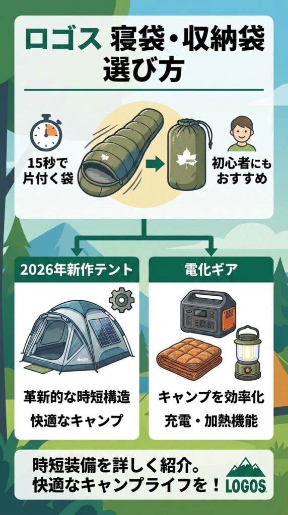 ロゴス 寝袋 収納袋 選び方 2026新作
