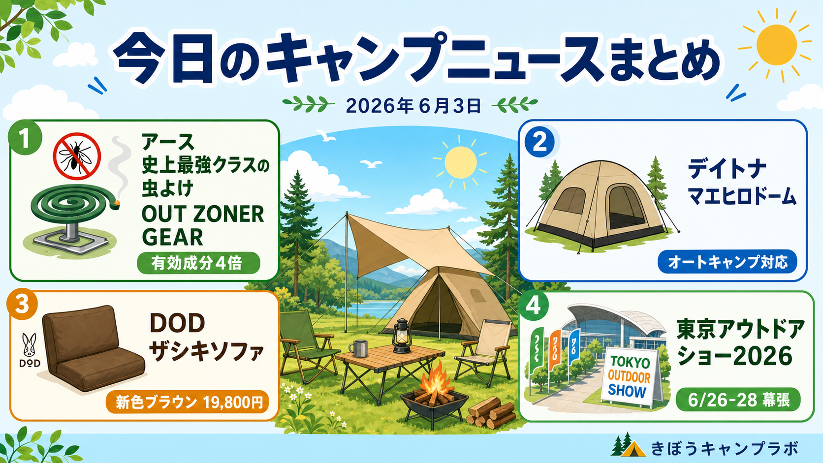 今日のキャンプニュースまとめ 2026年6月3日