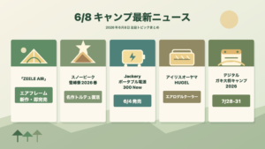 2026年6月8日の最新キャンプニュースまとめ（PC版インフォグラフィック）