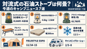対流式の石油ストーブ3機種の比較と、今週のキャンプニュース7選の図解